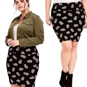 Torrid Sugar Skull Jersey Fold-over Skirt 4X